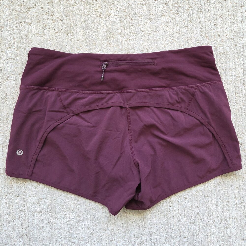 Lululemon Run Times Shorts Women's Size 6 Dark Adobe Burgundy Red 4" Running Gym - Picture 2 of 16
